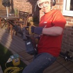 J preparing to destroy the pond