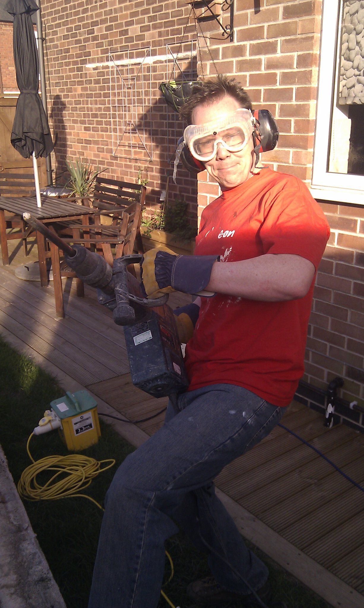 J preparing to destroy the pond