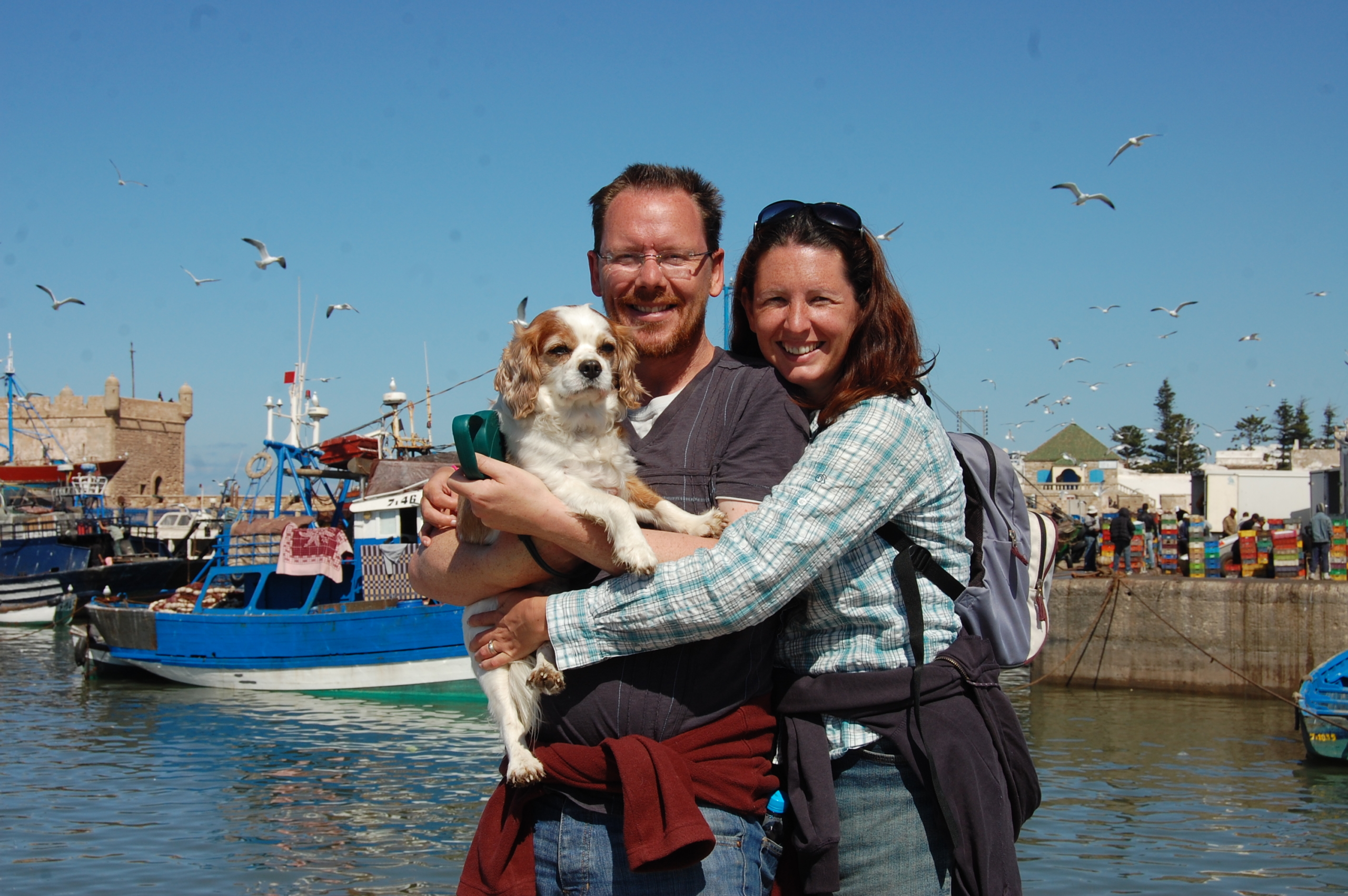 Julie and Jason with Our Dog Charlie