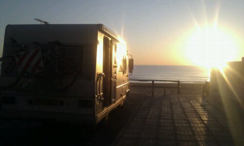 Motorhome Spain Sunset Sea Beach