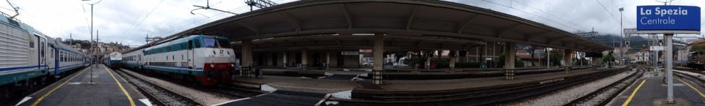 Waiting for the fun to begin at La Spezia station