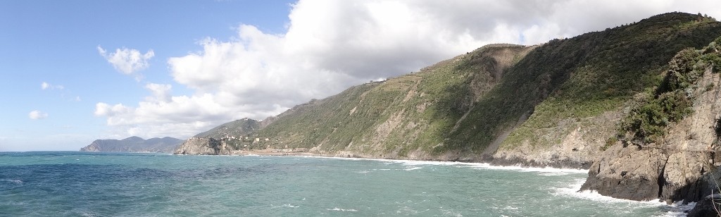 The Cinque Terre follows along the edge of this coast, or at least it would if there hadn't been a landslide part way along.