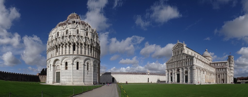 Left to right: Baptisty, Camposanto, Duomo and the Leaning Tower. All blissfully quiet of fellow tourists.