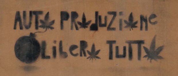 There's loads of cryptic political graffiti knocking around. We can hazard a guess what this one's about though!