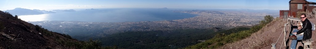 Jay and Charlie take in the views from the top of Vesuvius
