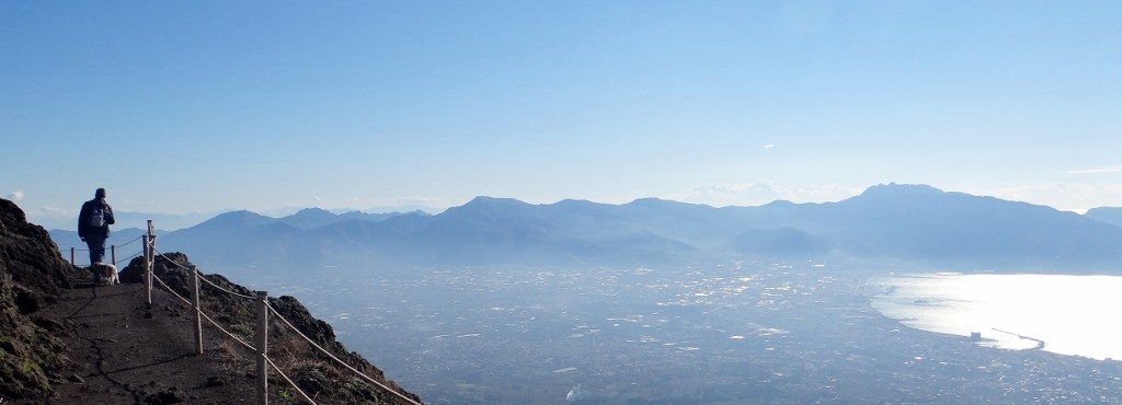 Walking around the craters edge