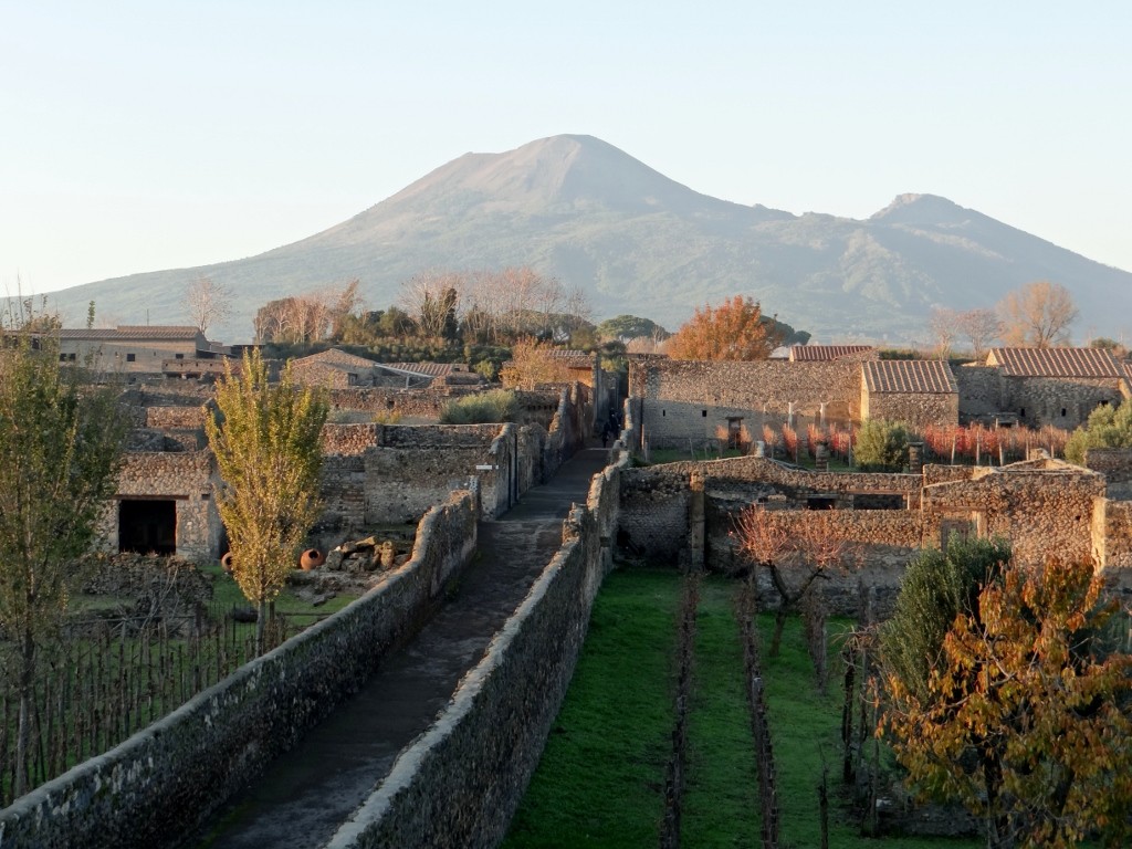 Vesuvius rising over the ruins of Pompeii