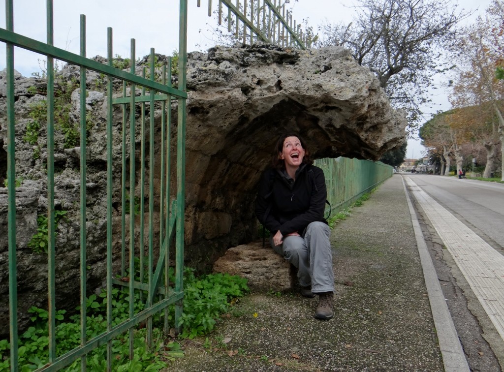 They built the fence around part of the Roman amphitheatre, and built a road straight through the entire site!