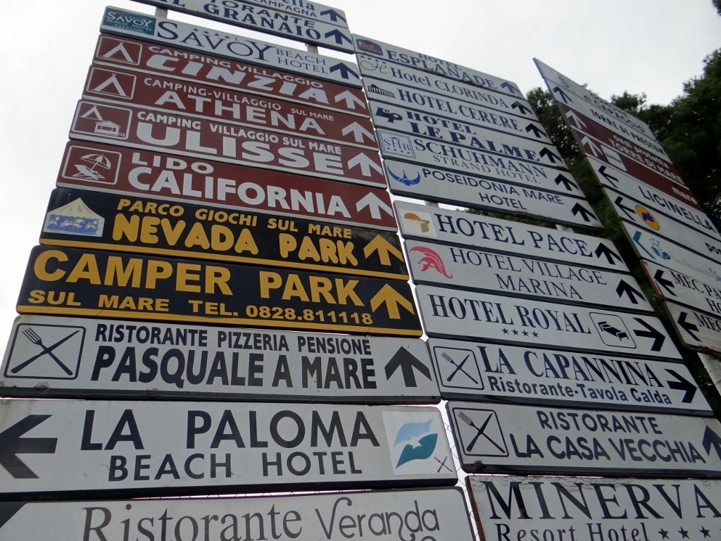 The Italians love signs, but in my view you'd never find what you were looking for at this junction