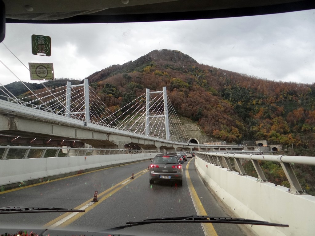 A nice view of the new road as we queue on the old one.