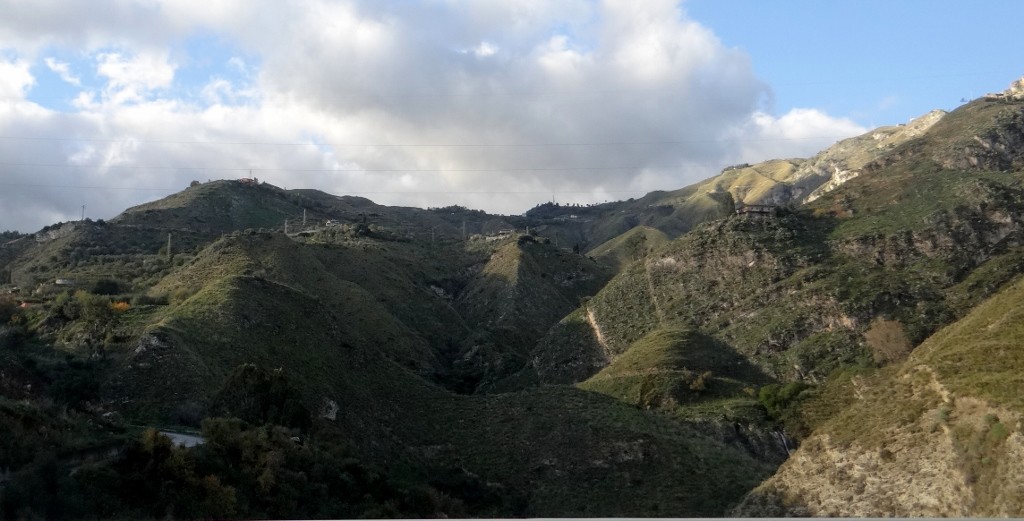 Sicily landscape looks like it's still flowing