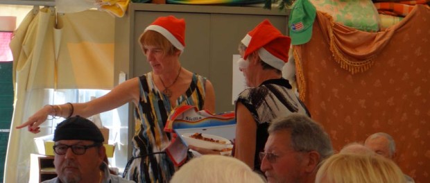 The Helens volunteering for food-delivery duties.