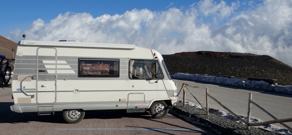 Dave and a crater - the pic that caused the hinge saga to begin again!