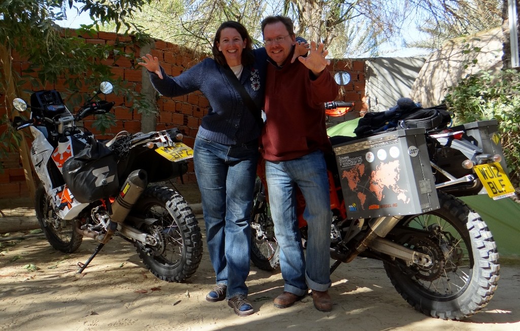 Us with the bikes - after Jay had managed a little sit on one.