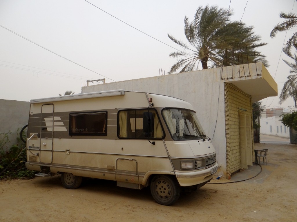 Dave in the sandstorm - luckily it didn't get too bad, unfortunately I've just realised how dirty he is!