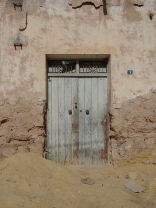 We're about 20 miles north of the real sandy Sahara here, but there's plenty of the grainy stuff blowing about the streets.