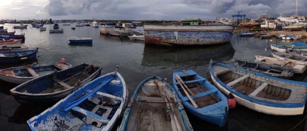 On the quayside at Portopalo di Capo Passero, note the abandoned wrecks