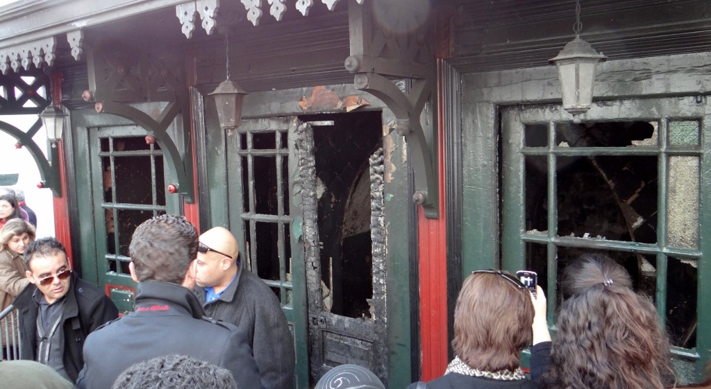 The burnt out part of the Mosque 