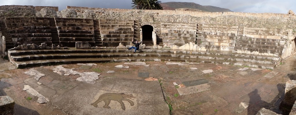 Jay relaxing in the expensive seats at the theatre (and avoiding the bear)