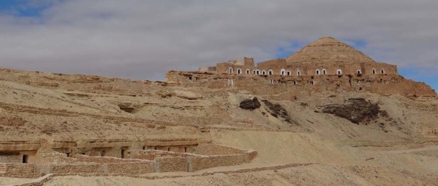 Guermessa. Pretty much totally abandoned now in favour of a new town down on the plain.