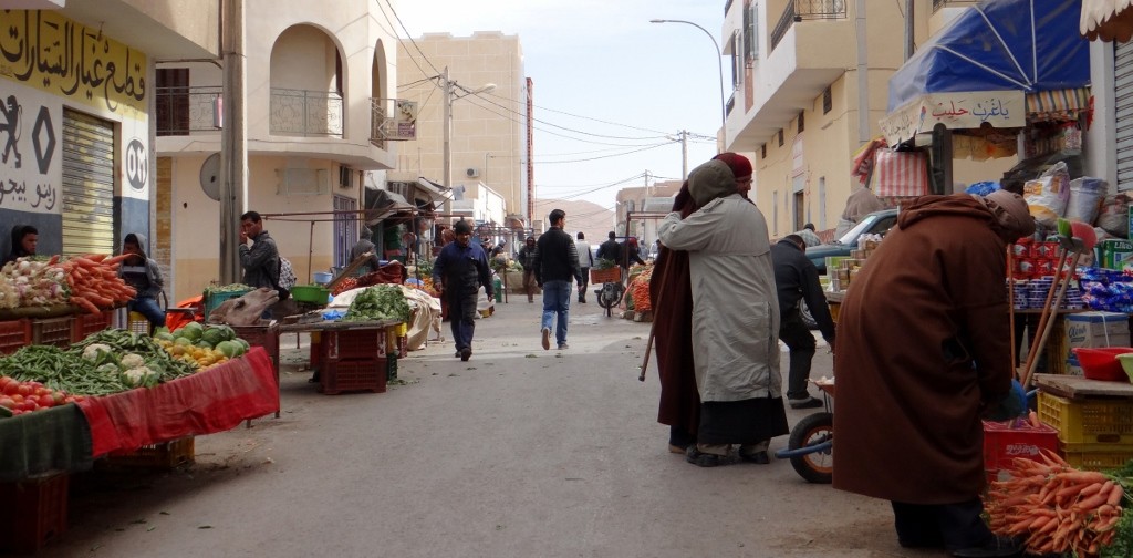 A hugged greeting in the souk