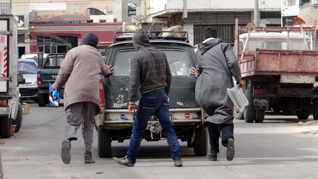 This was the second car I'd seen push started today