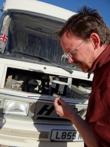 Jay check's Dave's oil on a quick check up for him