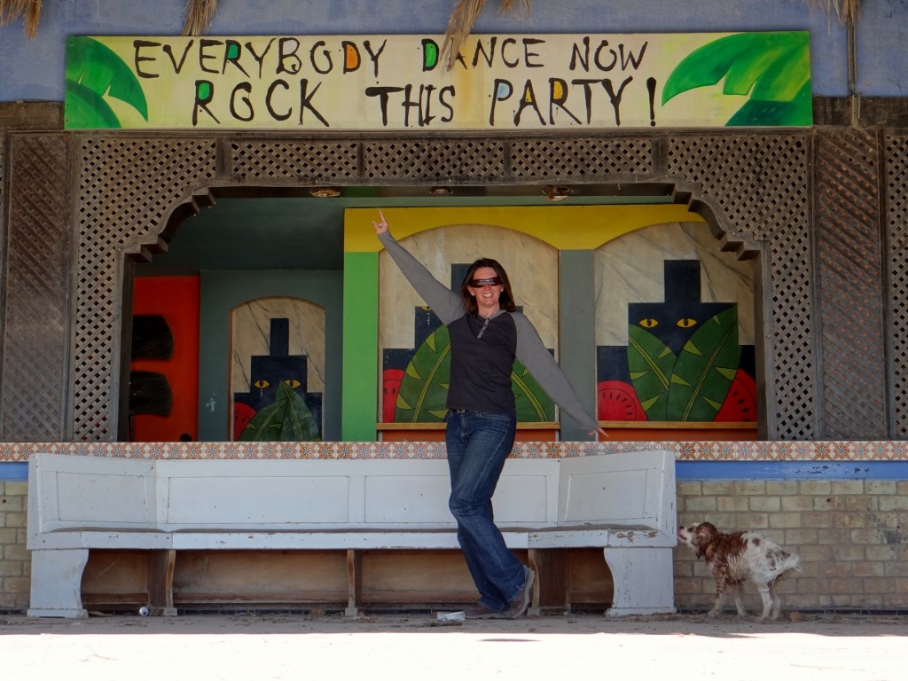 Charlie joins me for a dance at one of the mothballed beach bars