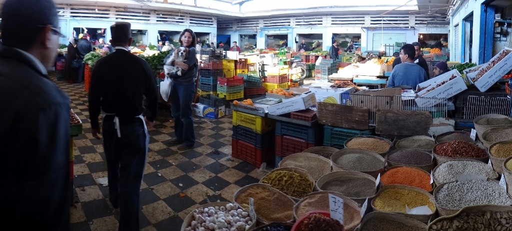 In the food part of the medina
