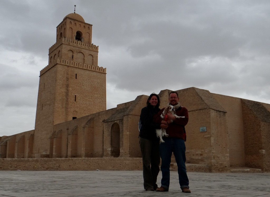 Outside the Grand Mosque - a fortress-like building
