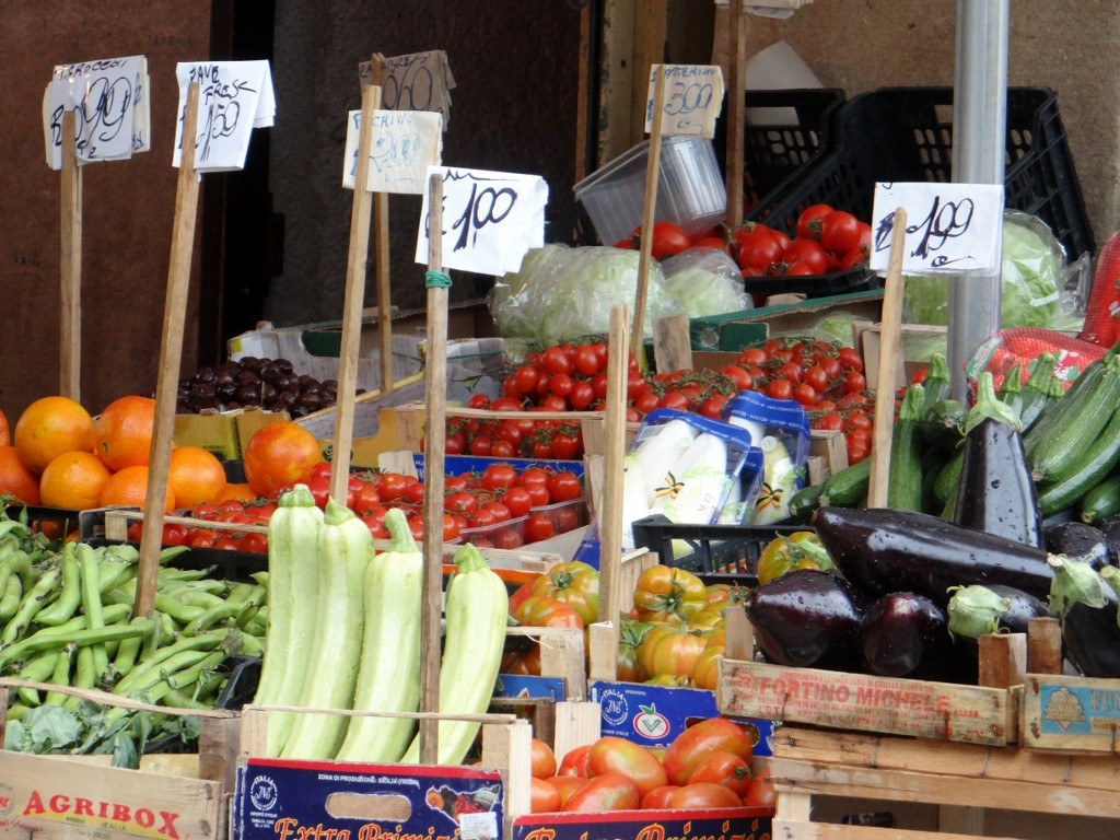 Prices on food, and labels we can (almost) read!