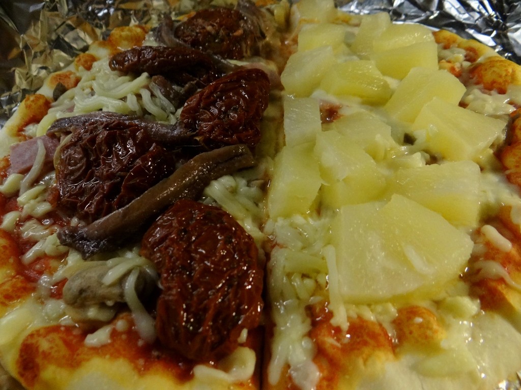 Last night's tea, half for me and half for Jay - we're still trying to perfect cooking pizza on our gas hob!