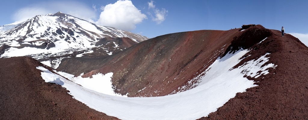 Ju on the edge of a crater