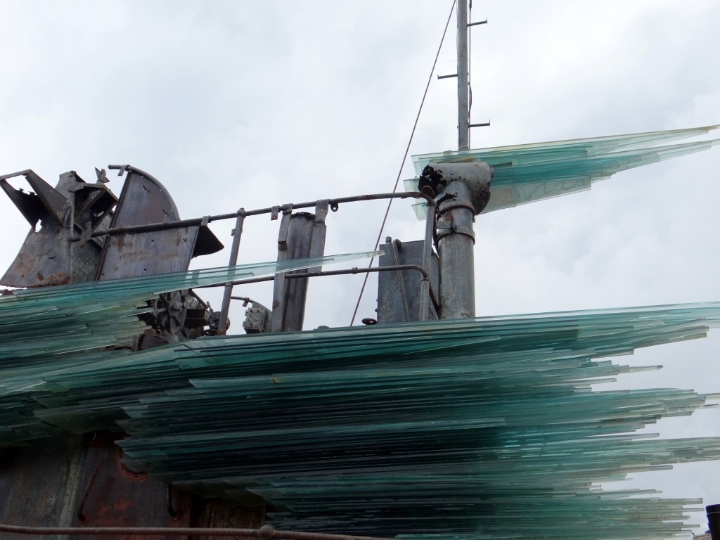 Cool art in Otranto ; an old rusty ship with glass added to it to look like ice (health and safety nightmare though)