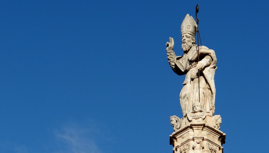 Saint Oronzo, the Saint of Lecce so not sure why he's here in Ostuni, he was striking the same pose in Lecce too!