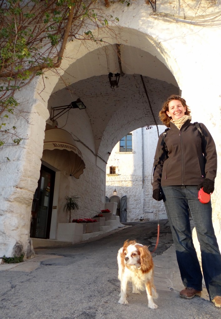 Ju and Charlie by the New Entrance to town