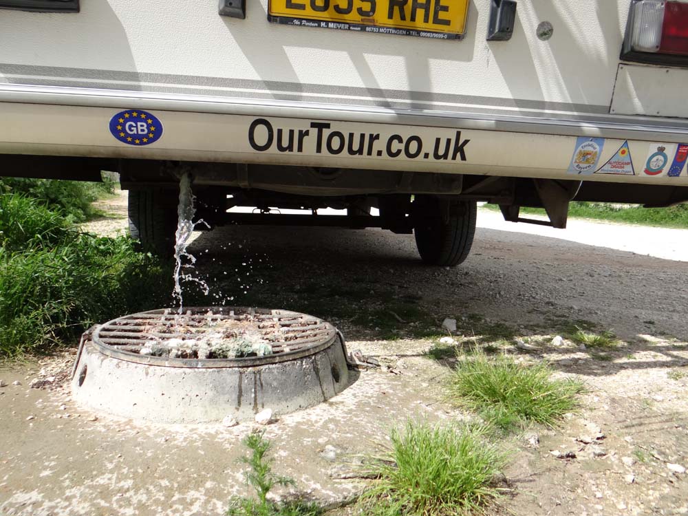 motorhome grey water emptying