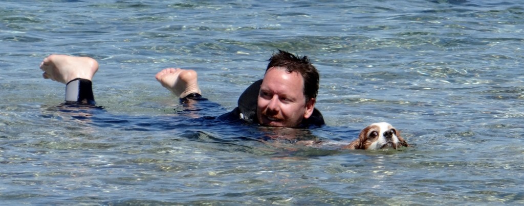 Jay gets a tow back to shore from Charlie