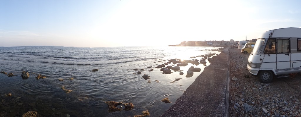 Dave basking in sunlight at Agios Nikolaos, Mani