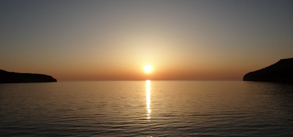 Sunset over our little bay