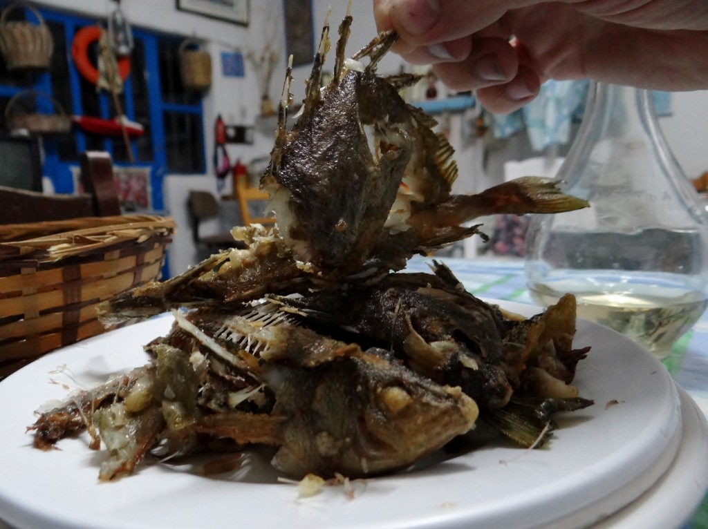 The fish remains pile