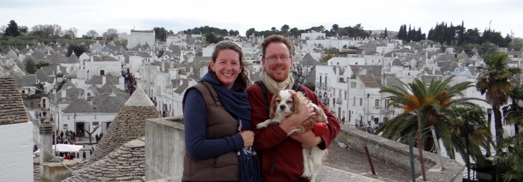 Overlooking a hill of trulli houses