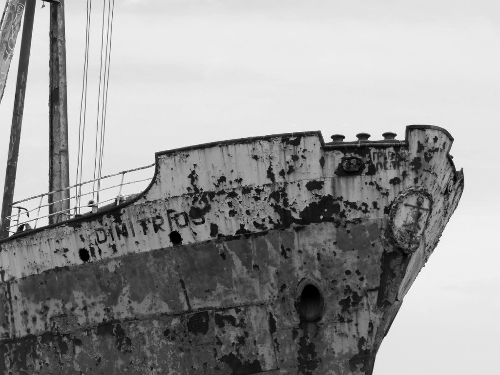 Arty black and white pic of the wreck