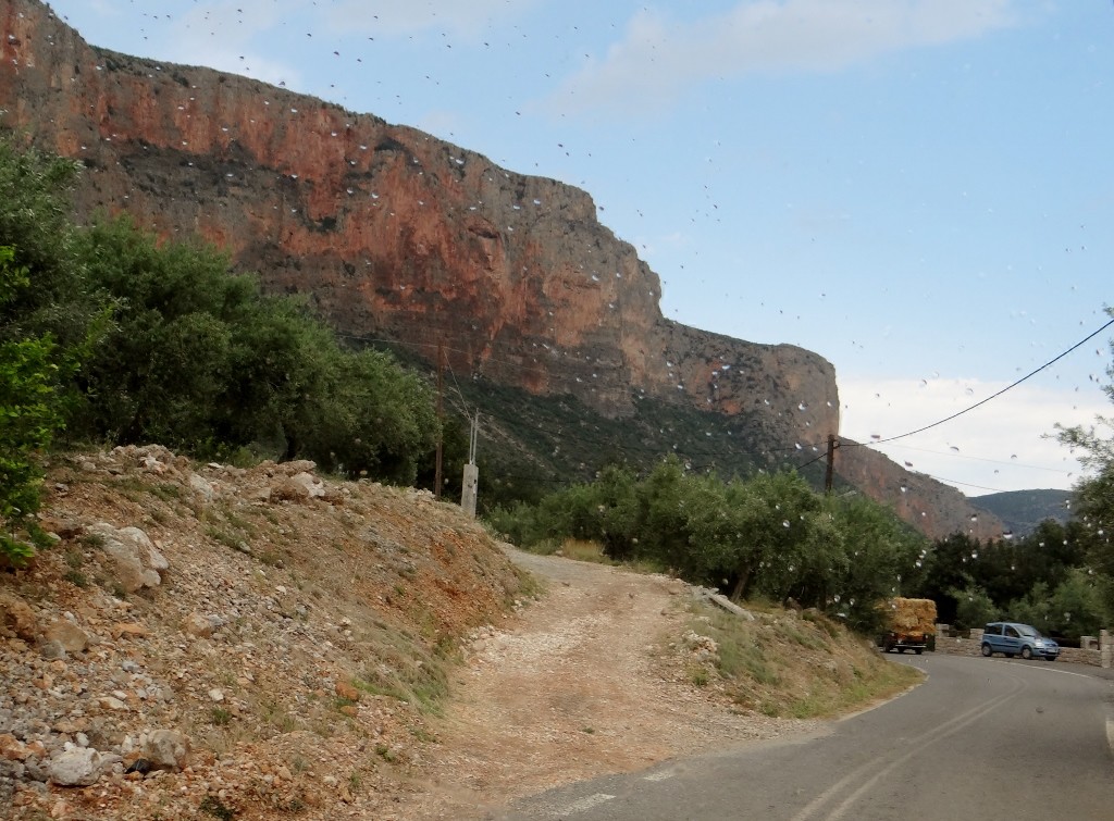 Rain on the windscreen, but you need to see these amazing cliffs