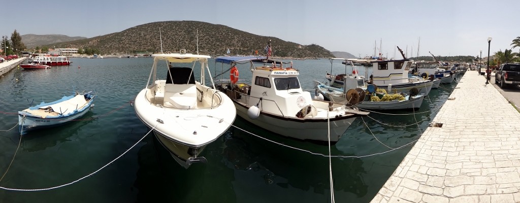 Ermioni where posh speedboats sit alongside fisherman boats