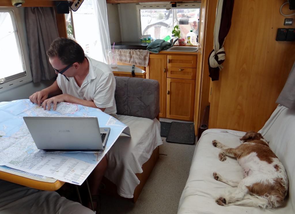 Planning for me and Jay, snoozing for Charlie - a normal Sunday afternoon