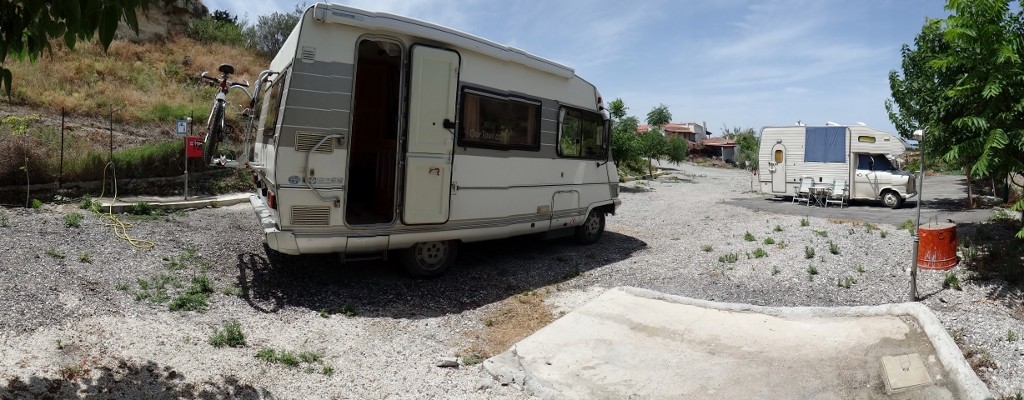 Dave at the ancient Corinth's Camper Stop service point