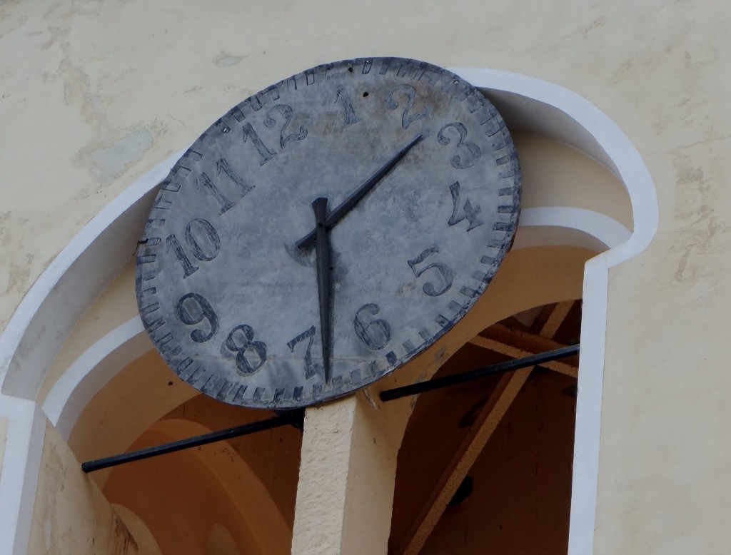 The church clock stopped as the church was burned down.