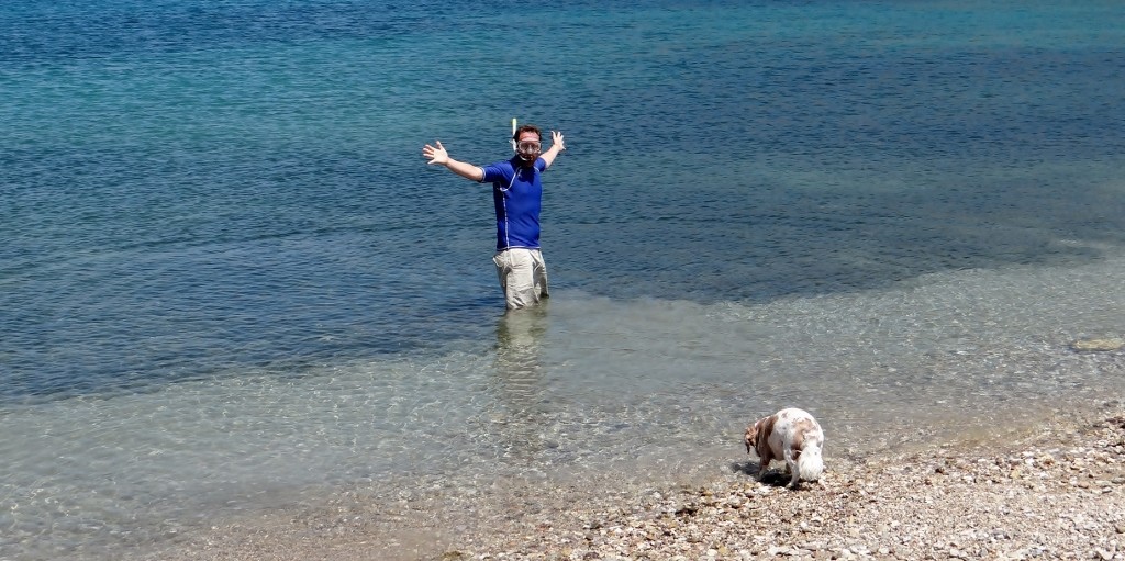 Jay heads off for a snorkel...