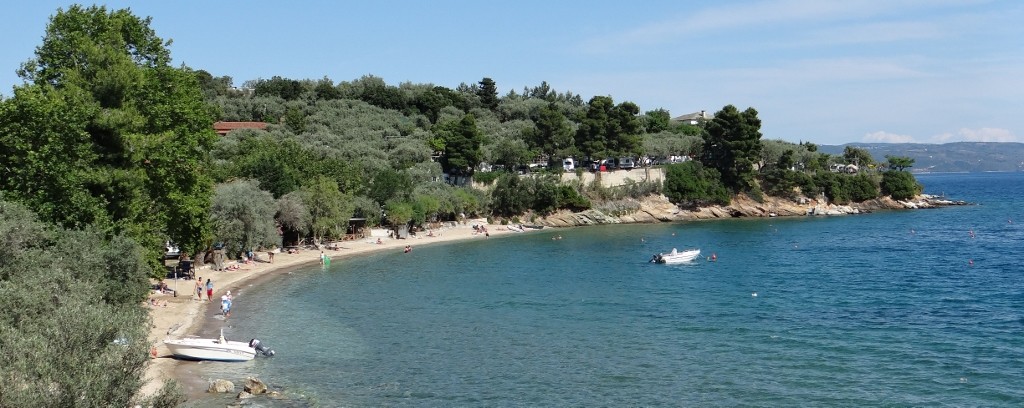 Look closely and you can see the white of the motorhomes in the trees - Dave is in there with them